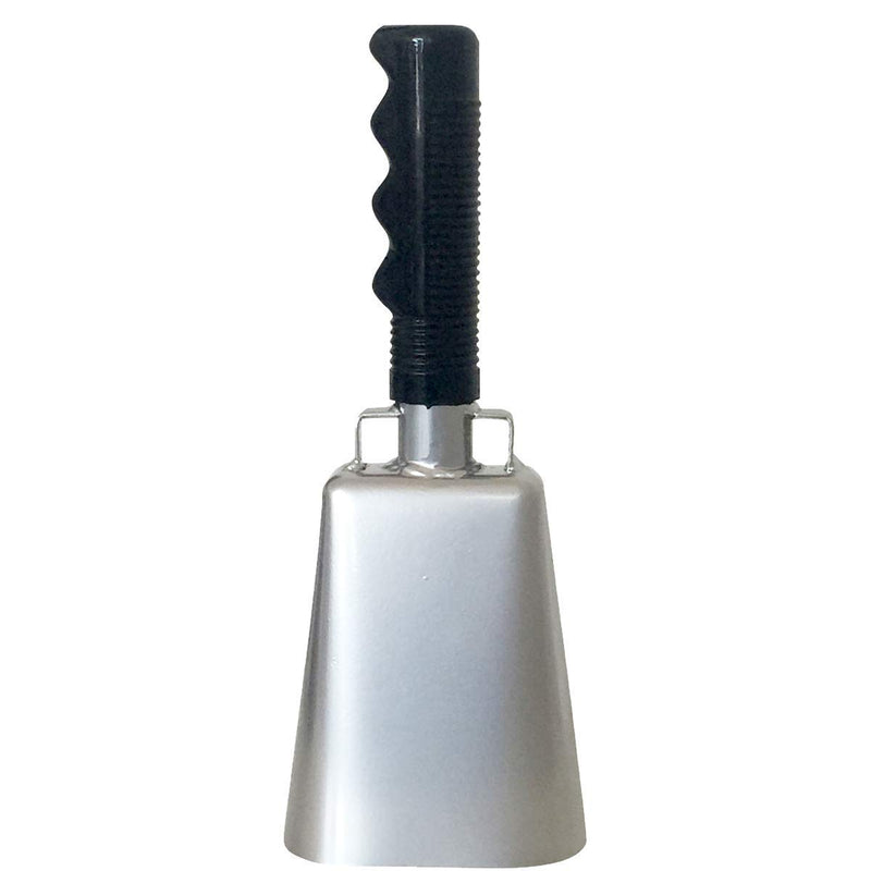 Katzco Cowbell with Stick Rubber Grip Handle and Built-in Clapper - 10 Inch Steel - Great