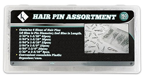 Katzco 150 Pieces Cotter Pin - Heavy Duty Zinc-Plating Steel Hair Pins - for Cars