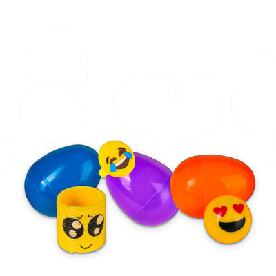 Neliblu Emoji Toy Filled Easter Eggs - 30 Bright and Colorful 2.5" Surprise Eggs