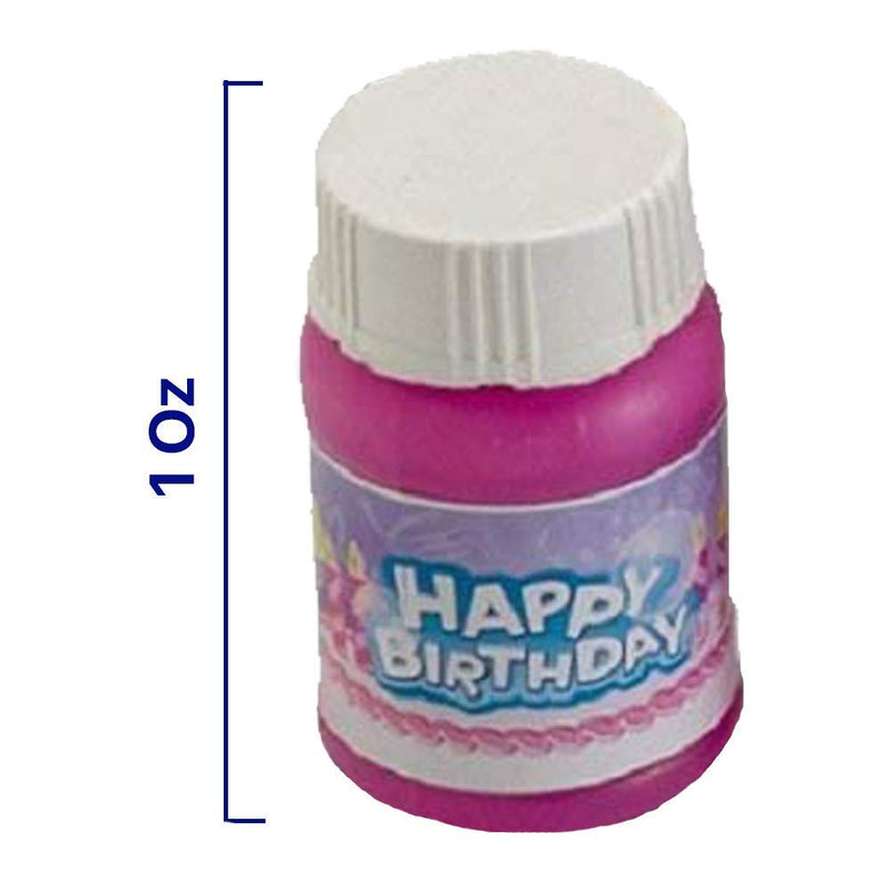 Kicko Happy Birthday Bubbles Assorted Color Mini 1 Oz Bubble Bottles 24 Pack -