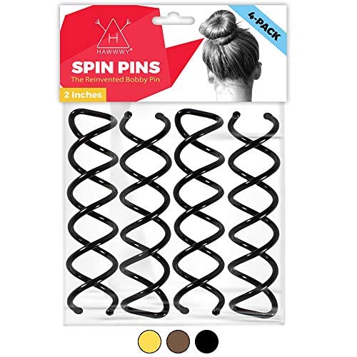 Hawwwy Spiral Spin Pins - 4 Pack Premium Gold Spin Pins | Easy & Fast Non-Scratch Alloy