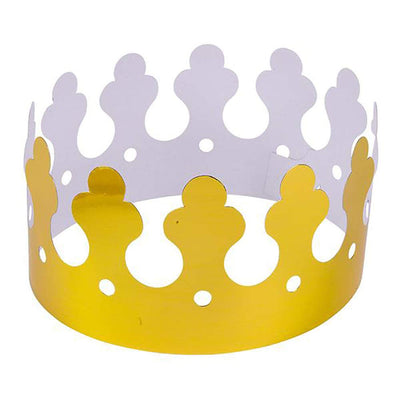 Kicko Paper Crown Party Hat - Pack of 12 Adjustable Golden Foil Headdresses for King Queen