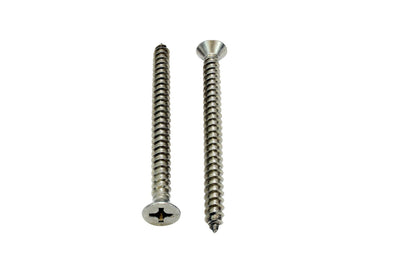 #14 X 3'' Stainless Flat Head Phillips Wood Screw, (25 pc), 18-8 (304) Stainless Steel Screws by Bolt Dropper