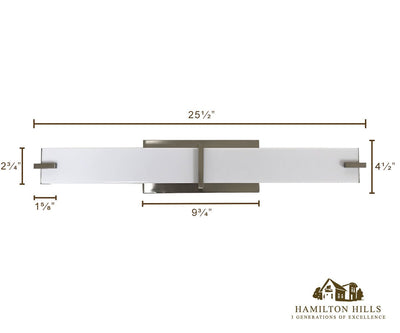 New Squared Modern Frosted Bathroom Vanity Light Fixture | Contemporary Sleek Dimmable LED