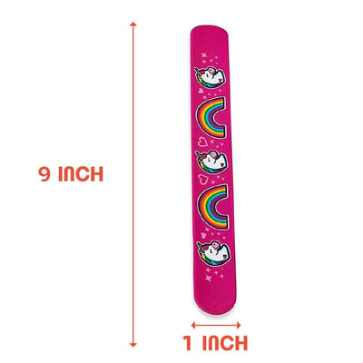 Kicko Unicorn Slap Bracelets for Girls - 12 Pack of Assorted Magical Wristbands - Perfect