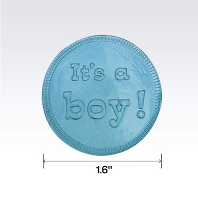 Kicko Blue Its A Boy Milk Chocolate Coins - 1 Pound of 1.5 Inch Gender Reveal Foil