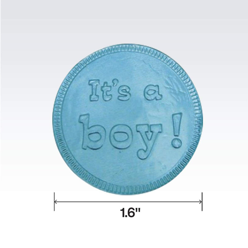 Kicko Blue Its A Boy Milk Chocolate Coins - 1 Pound of 1.5 Inch Gender Reveal Foil