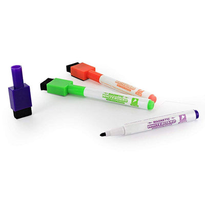 Colorful Magnetic Dry-Erase Markers - 12 Pack - For White Board Writing,