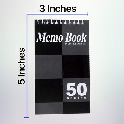 Kicko Spiral Notepads 3 x 5 Inches - Small Spiral Memo Pads - Top Bounded Memo Books