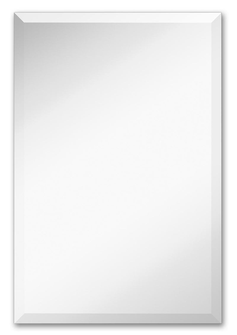 Large Simple Rectangular Streamlined 1 Inch Beveled Wall Mirror Premium Silver Backed