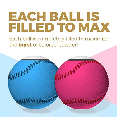 Hawwwy Gender Reveal Baseballs (1 Blue, 1 Pink) Packed with Exploding Powder Baby Shower