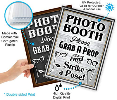 Bigtime Signs Photo Booth Props Sign, 2-Sided, Use for Any Wedding, Party or Event