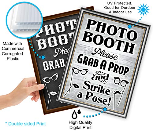 Bigtime Signs Photo Booth Props Sign, 2-Sided, Use for Any Wedding, Party or Event