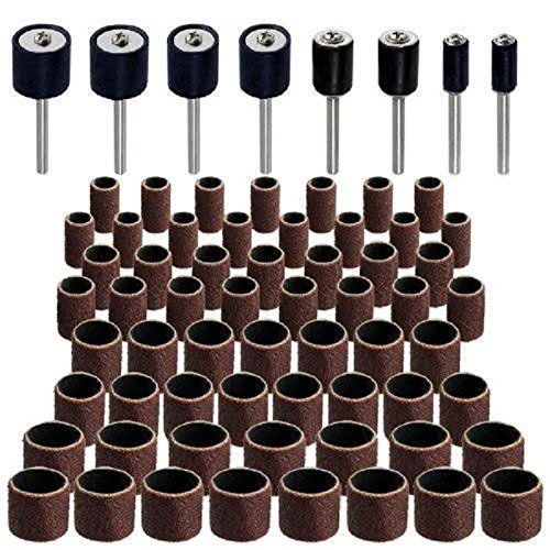 Katzco 51 Piece Drum Kit - 45 Sanding Bands, 6 Mandrills - Fits Any Drill - for Rotary