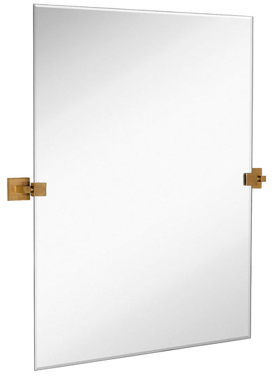 Rectangle Square Gold Pivot Mirror Adjustable Moving & Tilting Wall Mirror | 24" X 36"