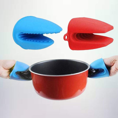 Kitch N' Wares Silicone Pot Holder - Set of 4 Durable Pinch Mitts in Vibrant Color -