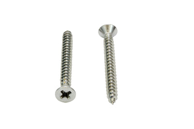 12 X 1/2'' Stainless Flat Head Phillips Wood Screw, (100 pc), 18-8 (304) Stainless Steel