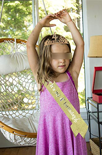 4th Birthday,4 Year Old Girl Birthday Gifts,4th Birthday Tiara,4th Birthday Sash,4th