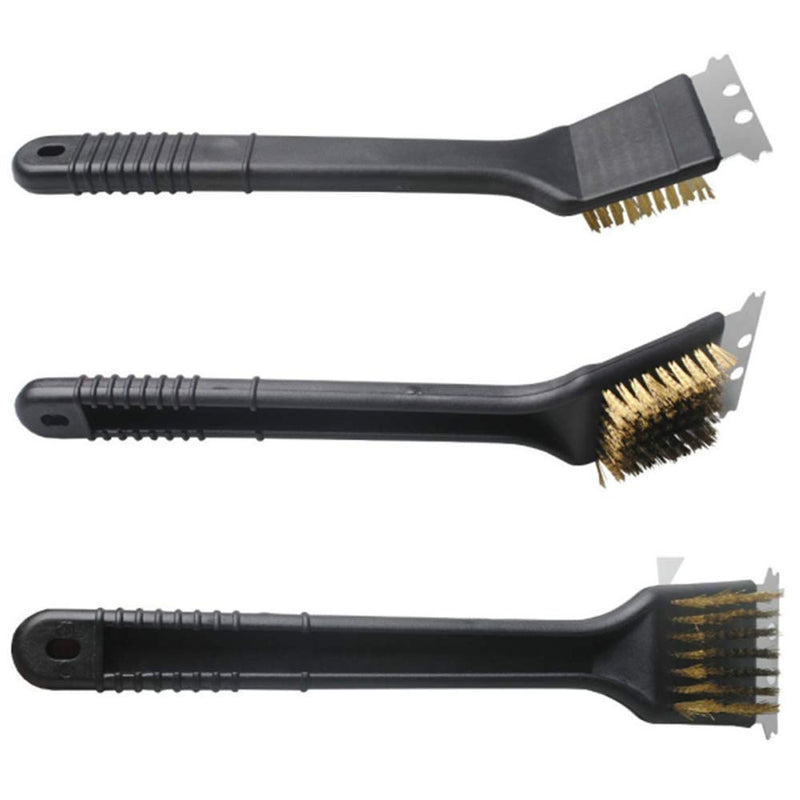 12 Inch Bbq Grill Brush - 1 Piece Stainless Steel Bristles And Scraper -