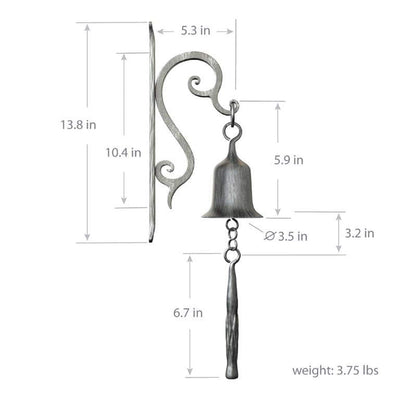 2WAYZ Dinner Bell, Cast Iron Design, Featured on an Antique Vintage Rustic Farmhouse