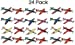 Kicko Foam Airplane Glider - 24 Pack - Colorful Slingshot Launcher Flying Plane -