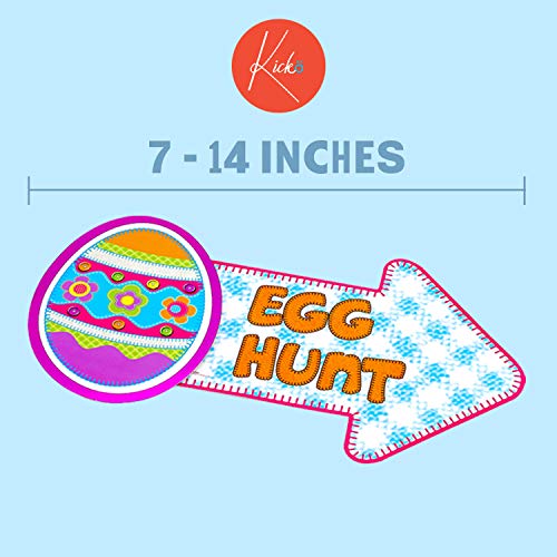 Kicko Easter Egg Hunt Cutout Decorations - 6 Pieces - 7 and 14 Inches - for Kids, Party