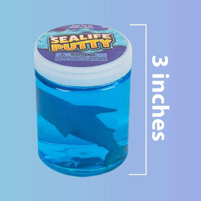 Kicko Sealife Putty - 6 Pack Ocean Colored Putty with Sea Animals - Educational Fidget Toy