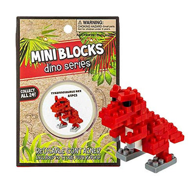 Kicko Mini T-rex Blocks - 6 Sets of Building Blocks to Build Own Dinosaur - Perfect