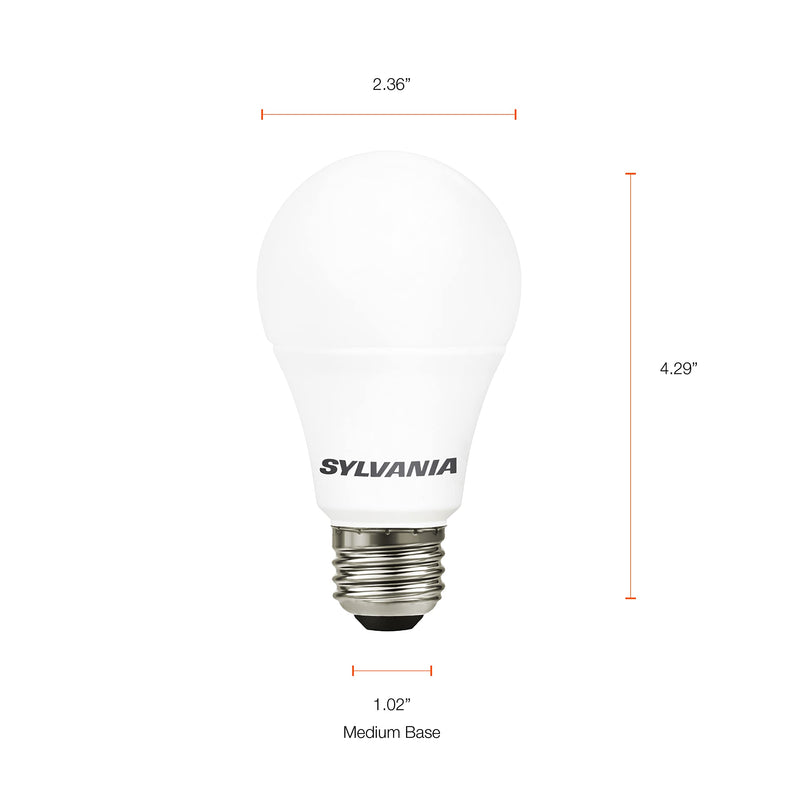 SYLVANIA LED A19 Light Bulb, 60W Equivalent, Efficient 8.5W, Medium Base, Frosted Finish