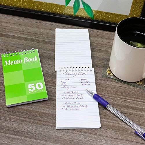 Kicko Spiral Notepads 3 x 5 Inches - Small Spiral Memo Pads - Top Bounded Memo Books - 24