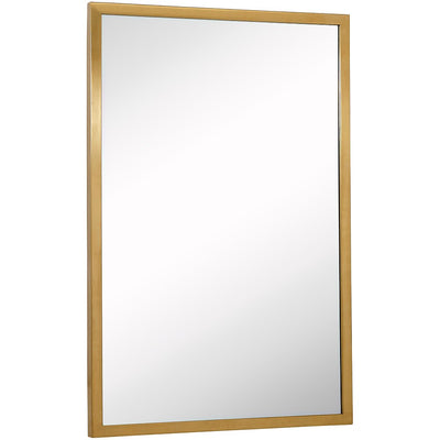 Commercial Grade Contemporary Industrial Strength Wall Mirror Brushed Gold Metal