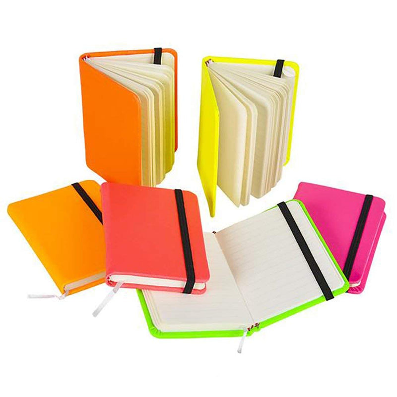 Kicko Neon Notebook - Assorted 3 Inches by 4 Inches Mini Neon Colorful Pocket Notebooks