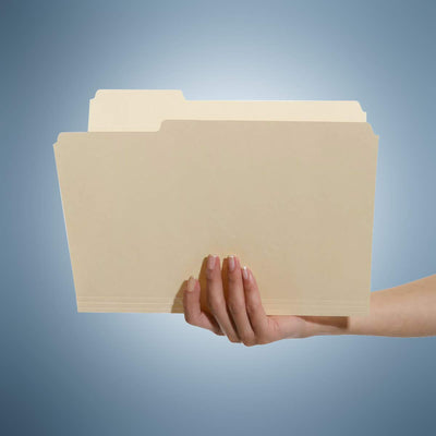 Kicko Manila File Folders - Letter Size Tab Folders - 0.33 Cut Tab - 100 Pack - Durable