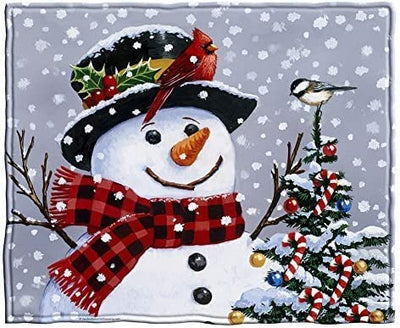 Snowman Super Soft Plush Fleece Throw Blanket