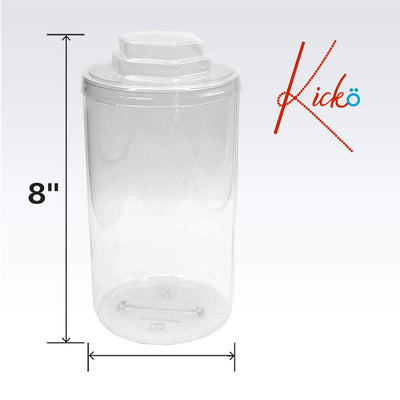 Kicko Pencil Container - 4.5 Inches x 8 Inches Transparent Pencil Organizer Jar with Lid