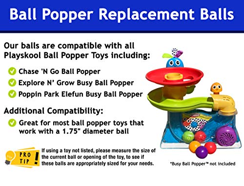 Multi-Colored Replacement Ball Set for Playskool Ball Popper Toys | Compatible with Elefun