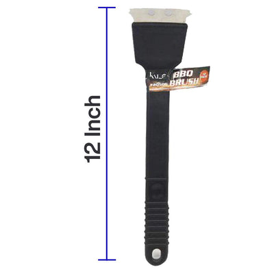 12 Inch Bbq Grill Brush - 1 Piece Stainless Steel Bristles And Scraper -