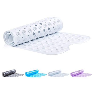 Nonslip Bath Mat With Suction Cups  White 100x40cm40x16in Extra Long