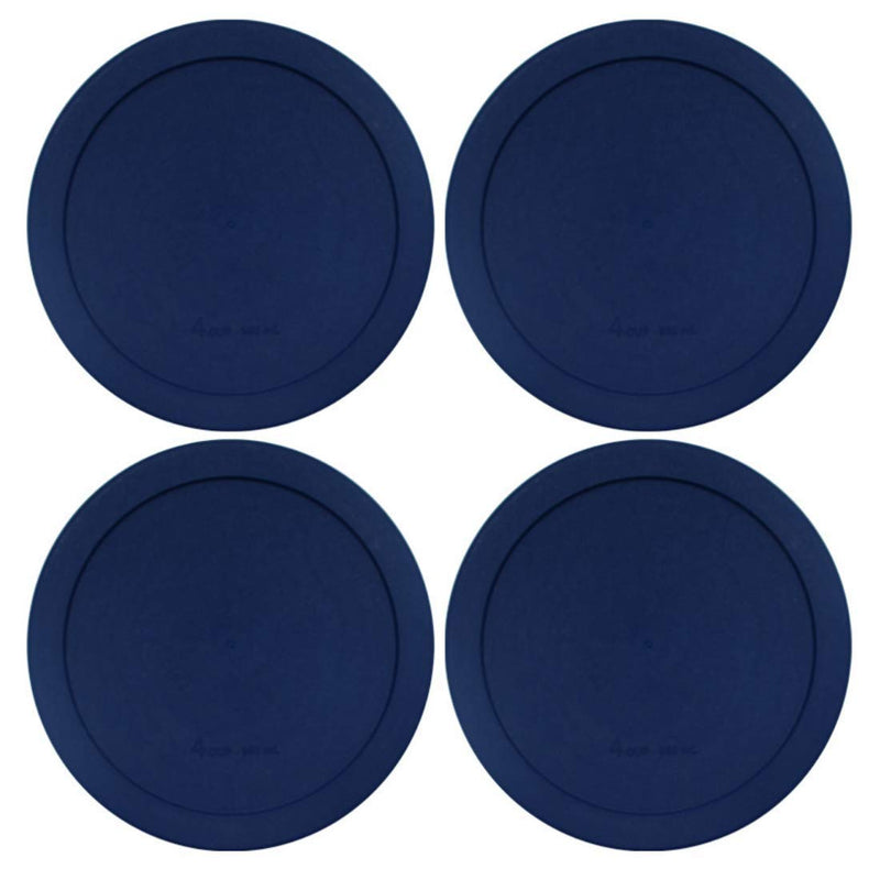 Lids for Pyrex and Anchor Round Glass Containers (2-Cups, Blue-4 PACK