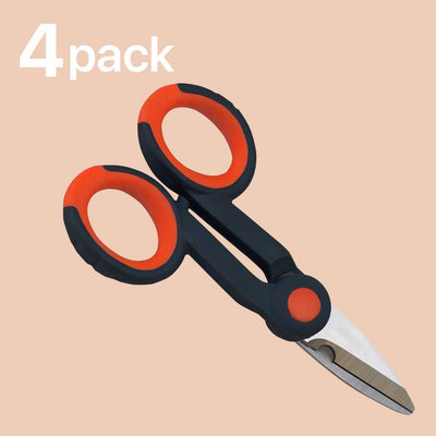 Katzco Multipurpose Utility Snips - 4 Pack - 5.5 Inch - Finely Serrated Wire Cutters