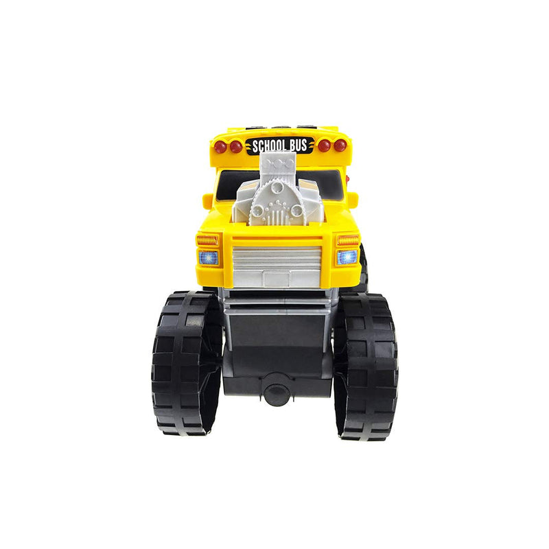 Monster Truck with Lights and Sounds, School Bus Vehicle Toy, for Boys and Girls Ages 3+