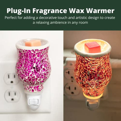 Mosaic Glass Plug-in Fragrance Wax Melt Warmers (Crackled Amber