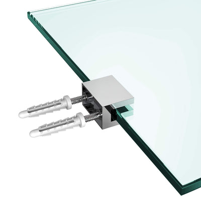 VDOMUS Glass Shelf Brackets, Adjustable Stainless Steel Wall Mount Shelf Holders, Polished