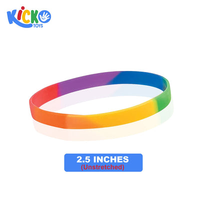 Kicko Rainbow Motivational Saying Bracelets - 96 Pack - Peace, Hope, Courage, Love -