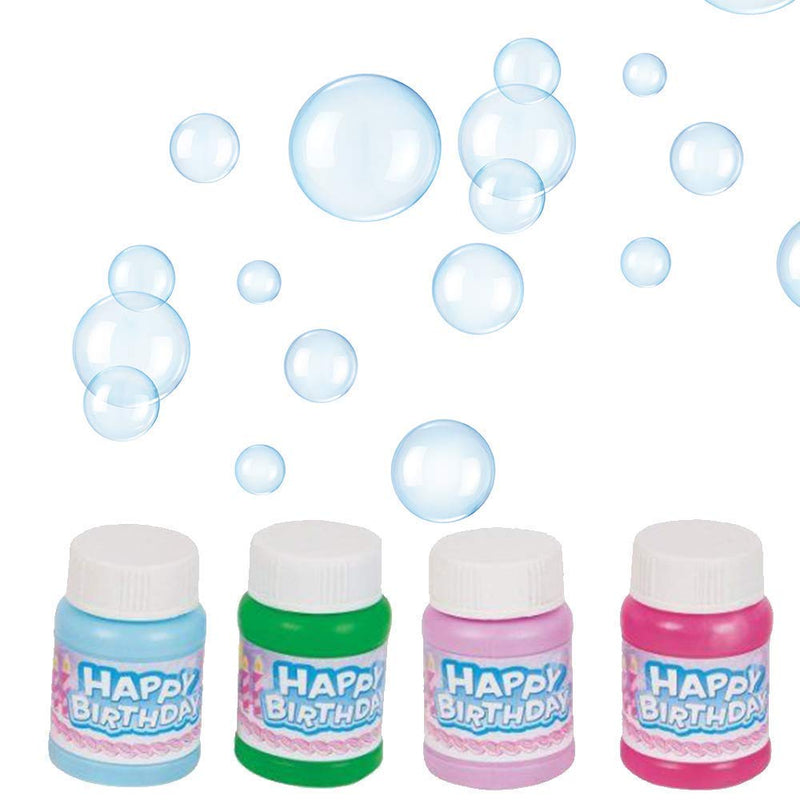 Kicko Happy Birthday Bubbles Assorted Color Mini 1 Oz Bubble Bottles 24 Pack -