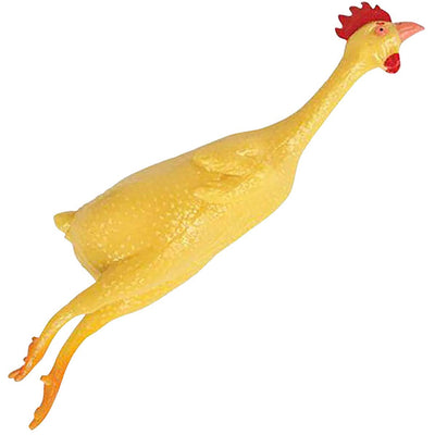 Kicko 8 Inch Mini Rubber Stretch Chickens - Yellow Stretchy Animals for Kids to Fiddle