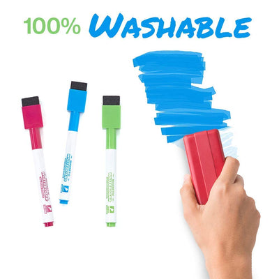 Colorful Magnetic Dry-Erase Markers - 12 Pack - For White Board Writing,