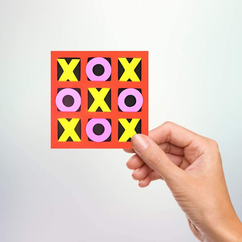 Kicko Tic Tac Toe Mini Foam Game -12 Pack of 5 X 5 Inch Boards for Kids and Adults. Non