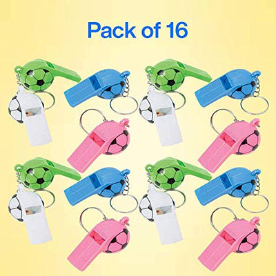 Kicko Soccer Ball Keychain - 16 Pack - Assorted Bag Charm - Party Favor, Survival