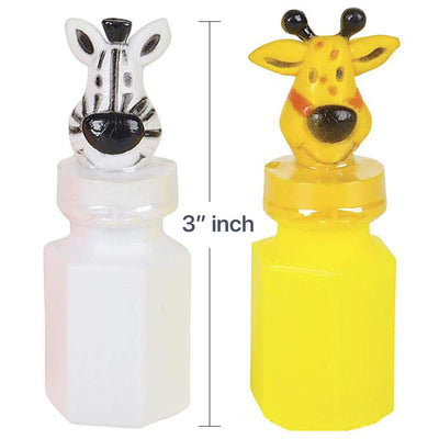 Kicko - 3 Inch Zoo Animal Bubble Bottle - 24 Pieces of Assorted Jungle Figure Blob Holders